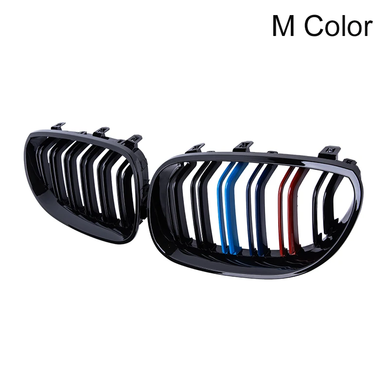 Car Front Kidney Grill Gloss Black M Color For BMW 5 Series E60 E61 2003 - 2010 M5 520i 523i 525i 528i 530i 535i 540i 520d 530dd