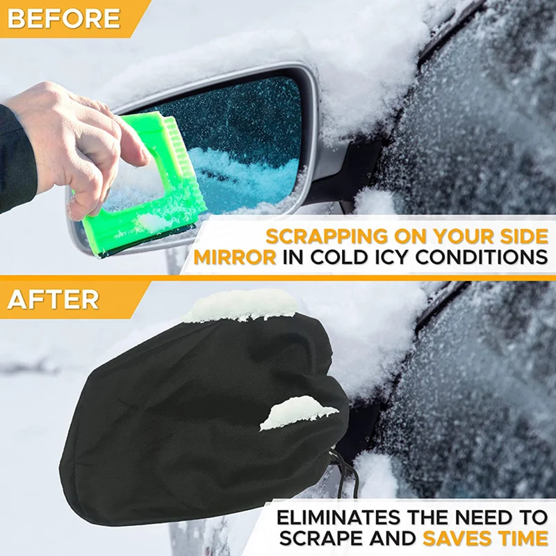 Snow Safety Mirror Dustproof Waterproof Winter Frostproof Protective Cover Car Coat