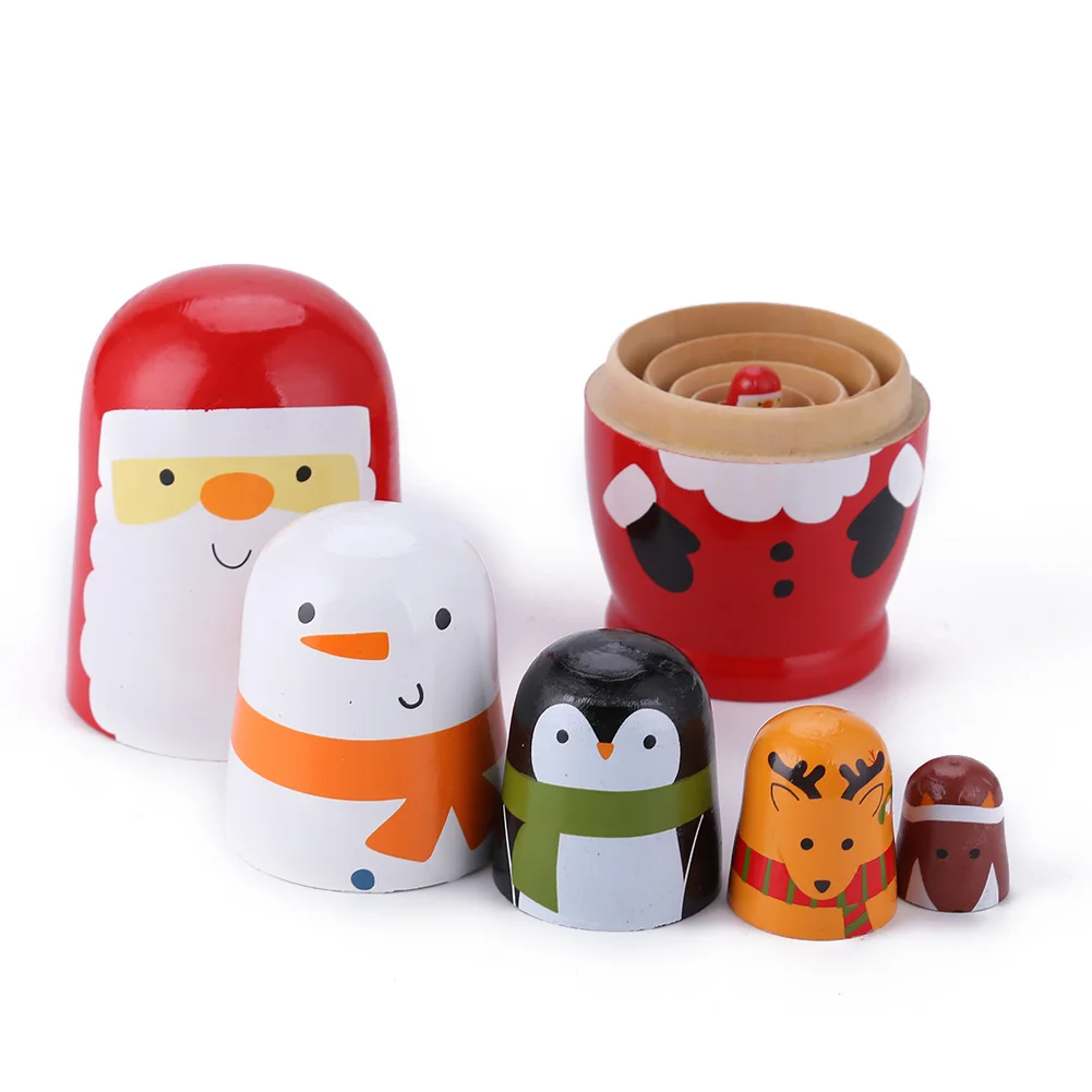 6 Layer Hand Painted Toy Set Nesting 2025 Russian Dolls Matryoshka Doll Ornaments Wood new Russian Nesting Matryoshka Dolls Set Toys