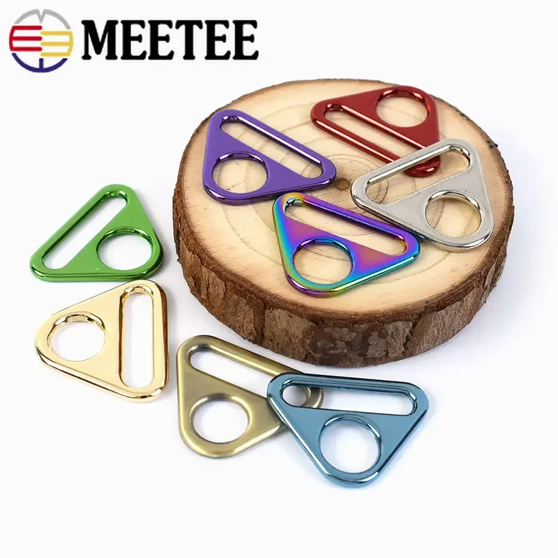 10/20Pcs 25mm Colorful Metal Buckles Triangle Adjuster Slider for Bag Backpack Webbing Connector Clasp DIY Hardware Accessories