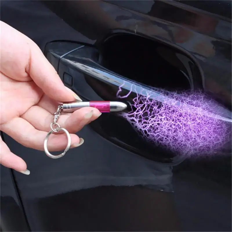 1~10PCS Anti-Static Keychain Car Body Static Eliminator Discharger High-Voltage Portable Key Ring with LED Light Interior