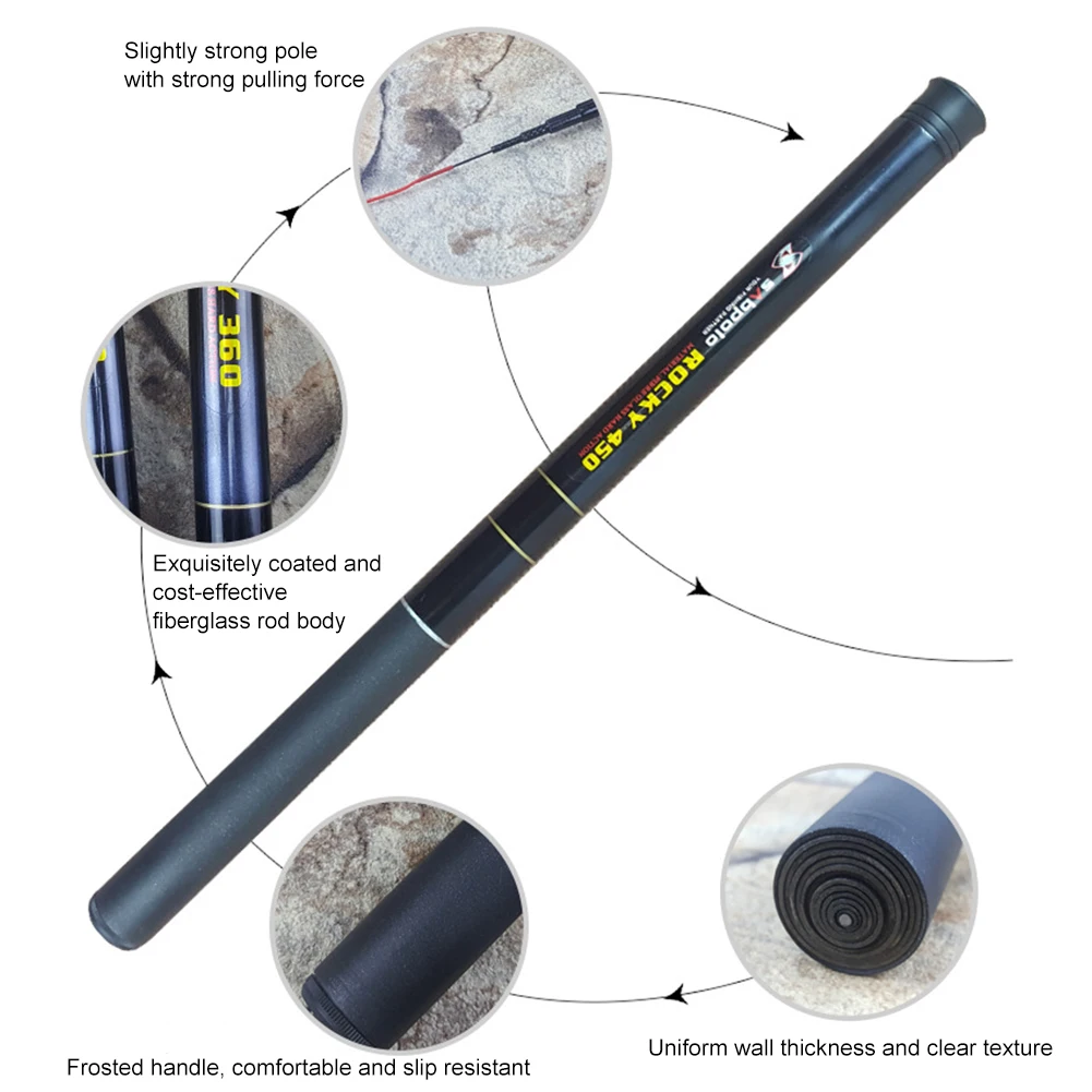 Ultralight Telescopic Fishing Rod Super Hard Fiberglass Carp Rods For Freshwater Carp Stream Pole For Fishing 2.1/2.4/2.7/3.6M