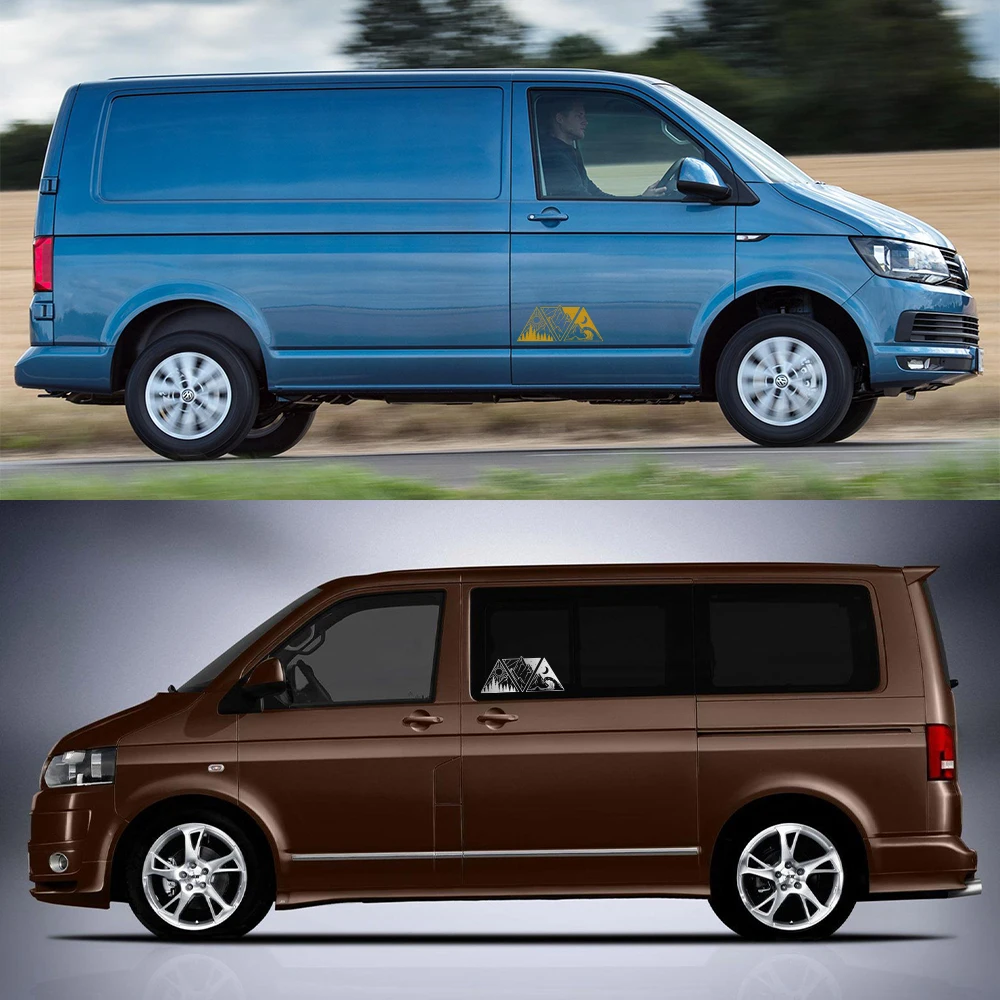 new Car Forest Mountains Water Wave Stickers 2025 for Camper Van Motorhome SUV Pickup Cargo Caravan Decor Decal Auto Tunning Accessories