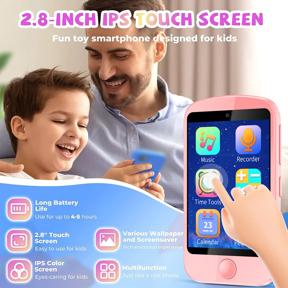 Children Smartphone 2G Camera Video Record Music Play Pedometer new 19 Games Habit 2025 Tracking Girls Boys Clock Smart Watch Kids