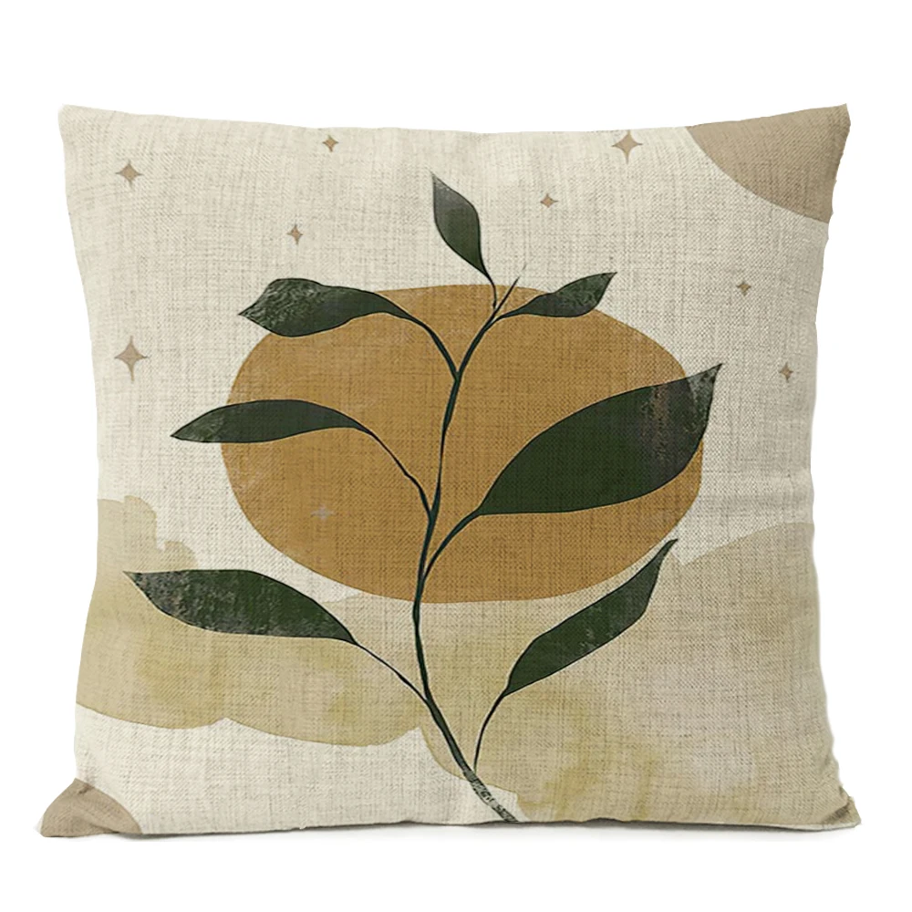 Boho Leaves Home Decor Sun Moon Pillow Cover Geometric Abstract Flowers Floral Cushion Throw Pillow Case Living Room Decorative smile