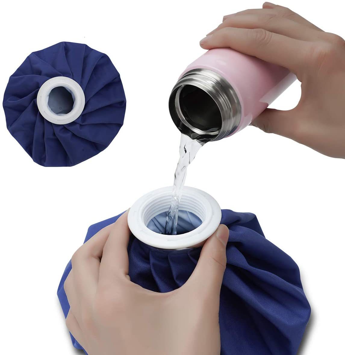 Ice Cold Pack Reusable Bags Hot Water Bag for Injuries Therapy Pain Relief with Elastic Breathable Support Wrap dfb65 5