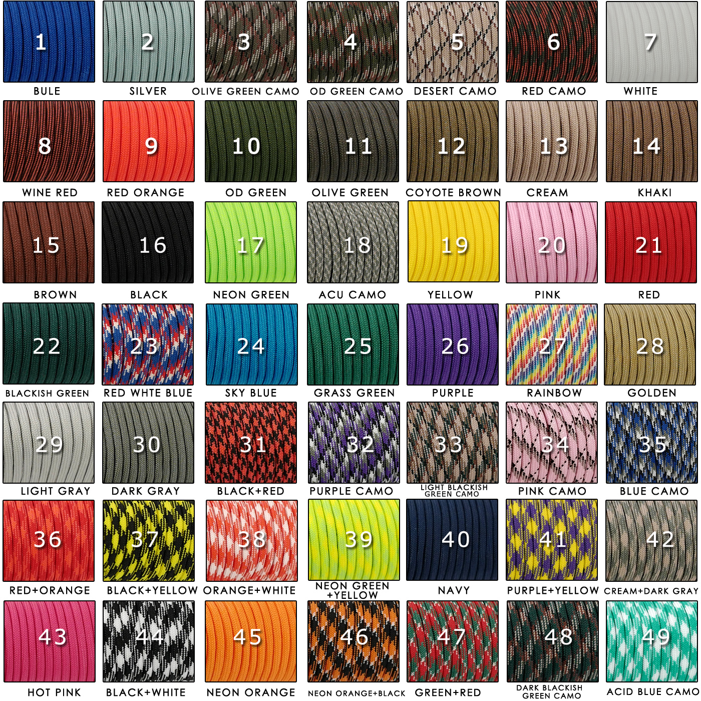 YOUGLE 550 Paracord Paracord Parachute Cord new Lanyard Rope Tent Guyline Mil Spec Type III 7 Strand 2025 Core 50-100 FT 279 Colors
