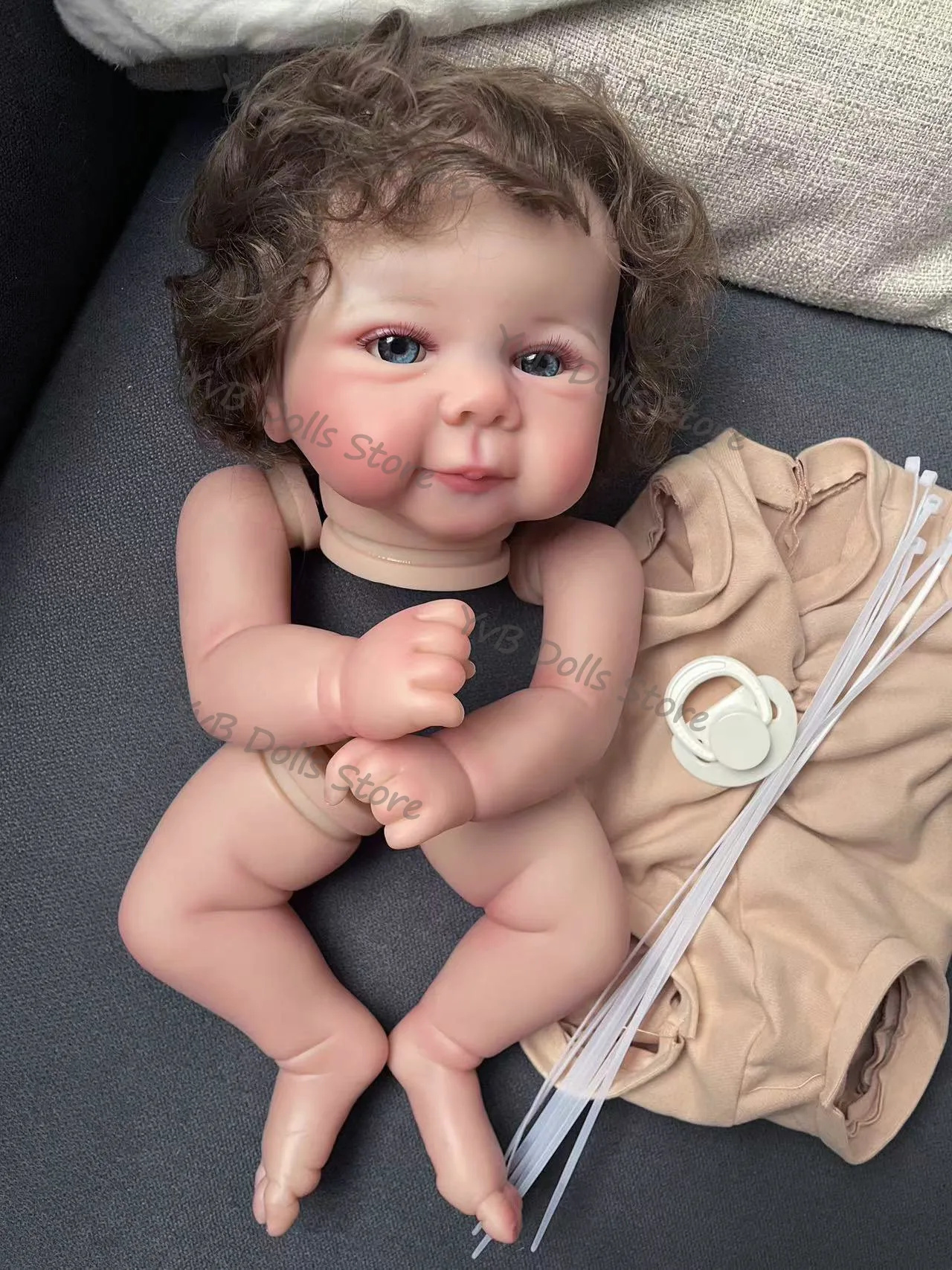 19inches Painted Juliette Already Reborn Doll Kits with Many Details Veins Unassembled Doll Parts with Cloth Body and Eyes smile