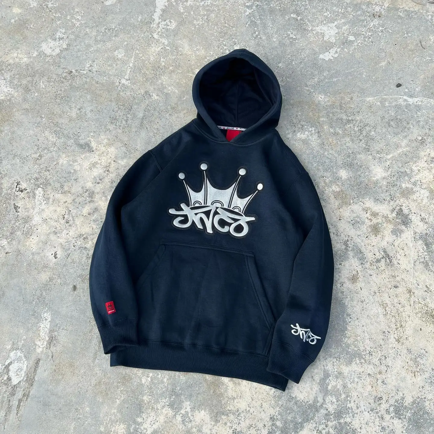 JNCO Hoodie Streetwear Harajuku Hip Hop Crown Graphic Oversized Hoodie Sweatshirt Mens Womens New Gothic Pullover Hoodie Clothes