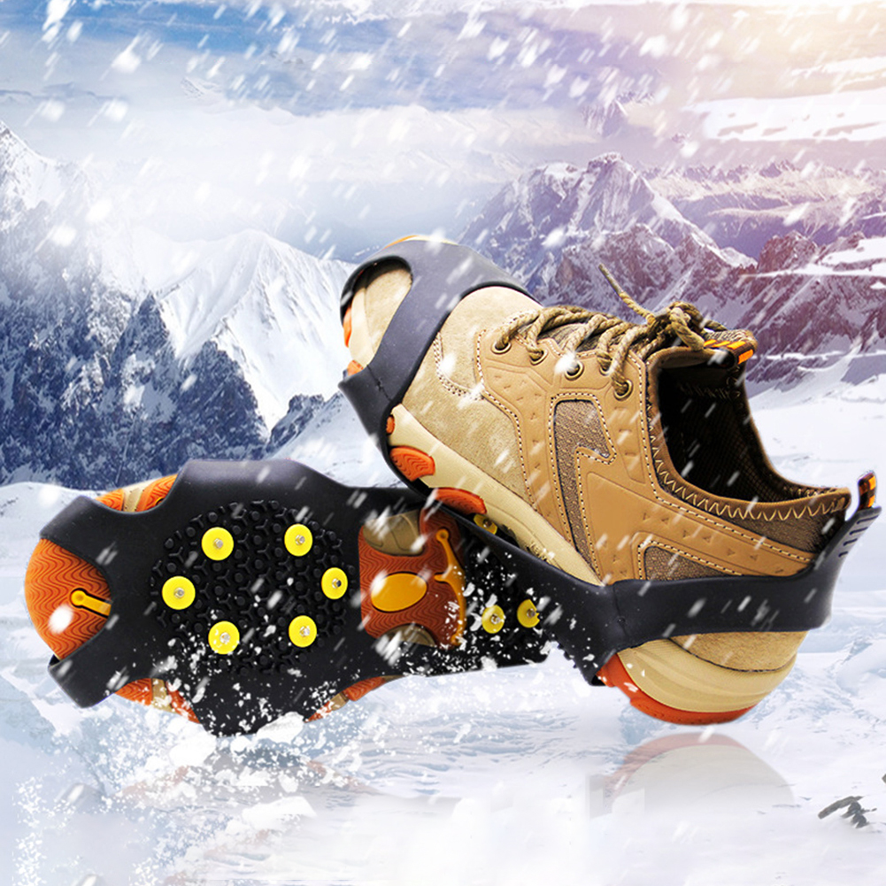 10 Teeth Climbing Crampons Anti-Slip Snow Claw Shoe Covers Unisex Boots Snow Cleats Walking Hiking Accessories
