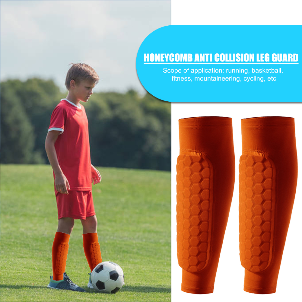 1pcs Honeycomb Soccer Shin Guards Football Shields Sports Legging Shinguards Leg Sleeves Protective Calf Gear Shank Protector fc4c4 05606