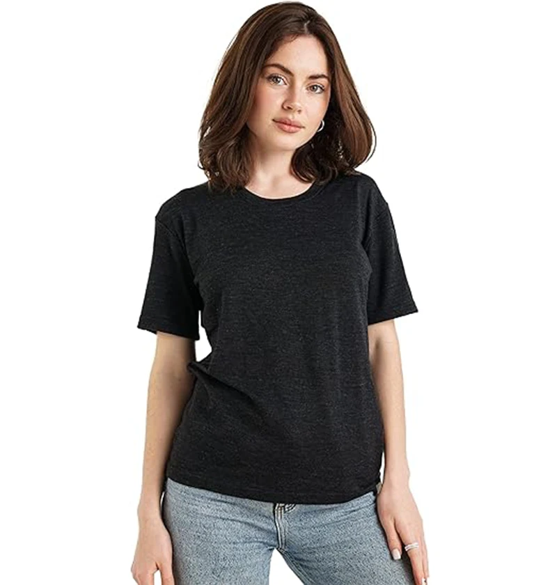 Merino Wool T-Shirt Women 150G Lightweight Merino Wool Base Layer Women Short Sleeve Tee Running Yoga Loose Sport Tee Breathable