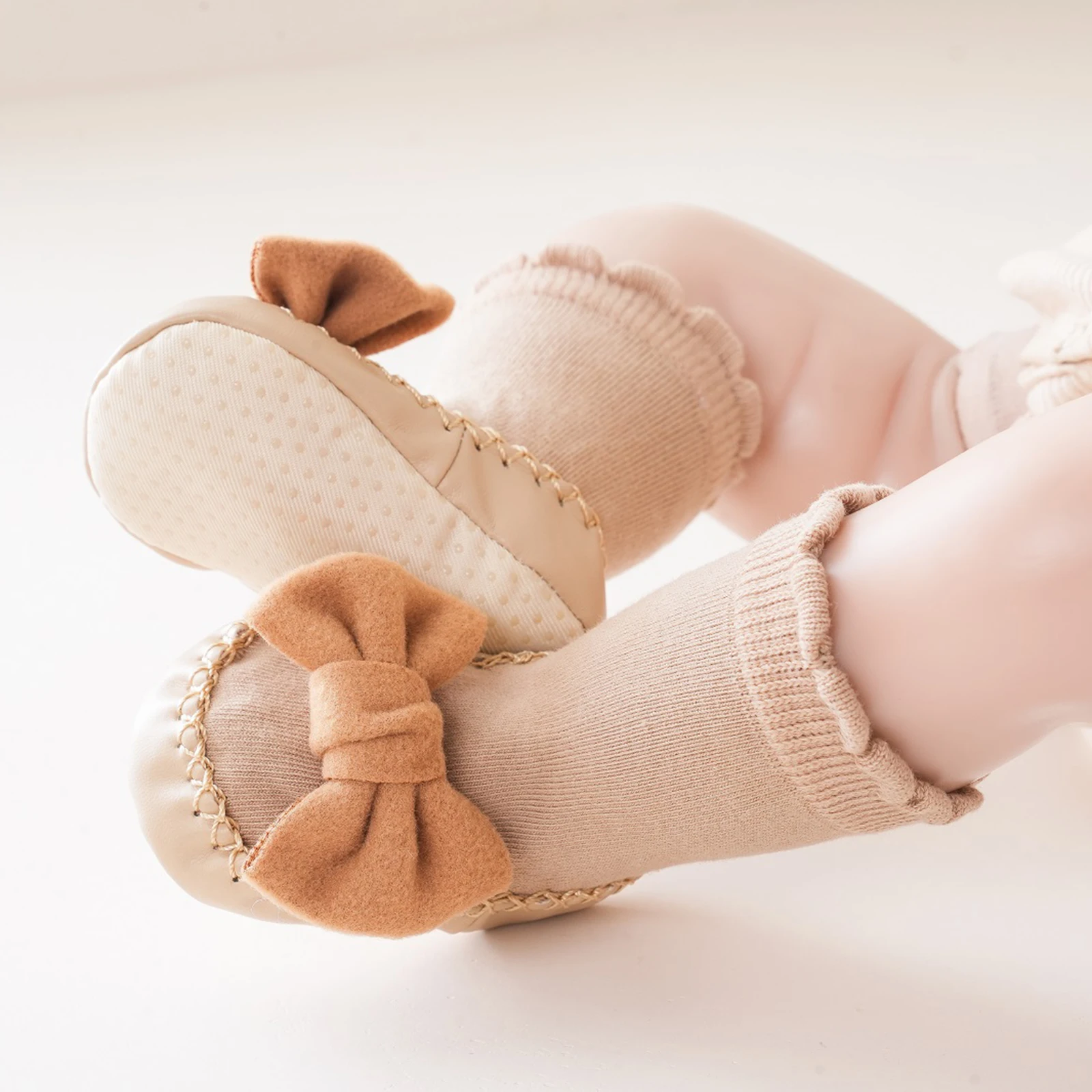 Pudcoco Infant Baby Girls Socks Shoes, Cute Bow Socks new 2025 Non-slip Socks Soft Lightweight Floor Socks