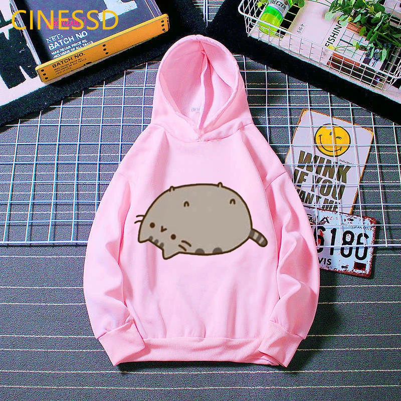 Pink Children Boys Girls Clothing Hoodie Tops Spring Print Sweatshir Toddler 3-12 Year Gift Sportswear Cat Ice Cream White Coat