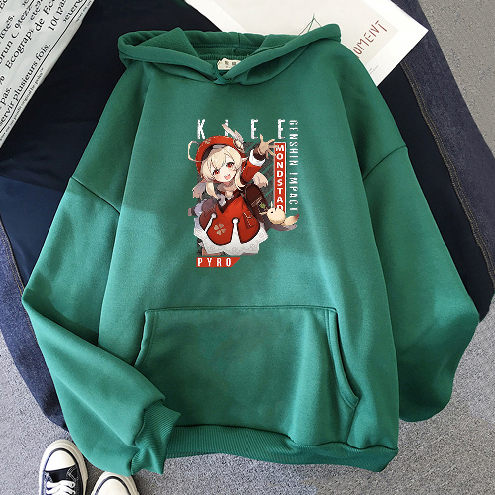 Genshin Impact Printed new Clothes Kawaii Klee Print Haruku Hoodie Women Pullovers 2025 Streetwear Fleece Clothing Teenagers Anime Tops