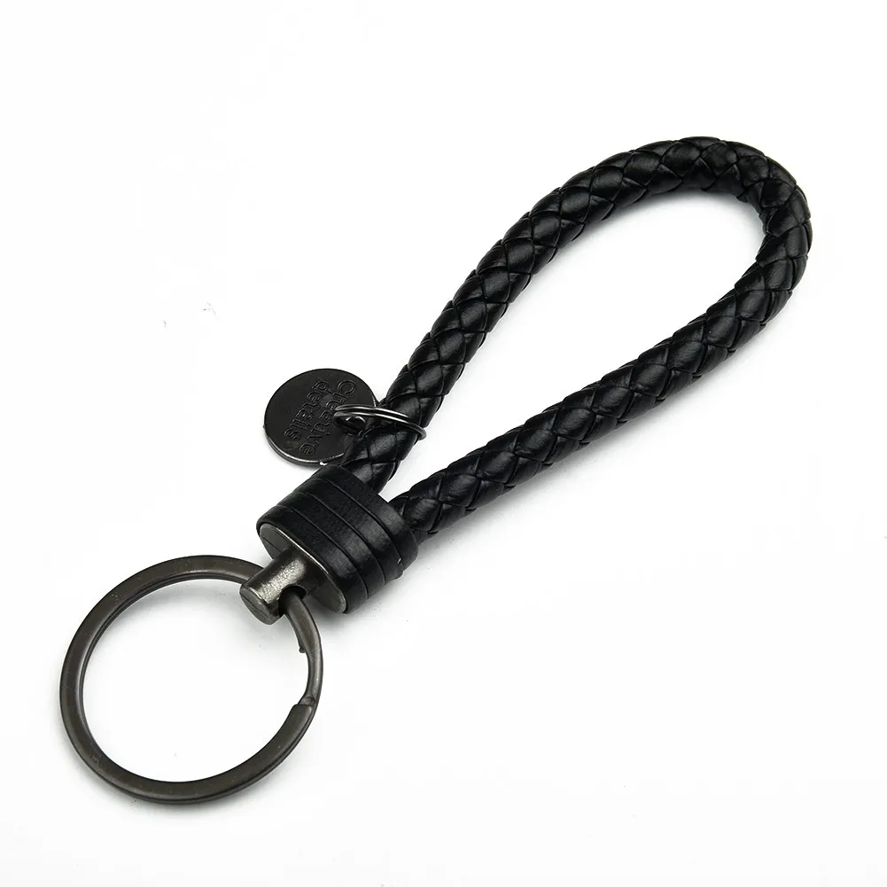 Keyring Leather Strap Braided Rope PU Leather Braided Woven Rope Car Key Ring Accessories Keychain Universal