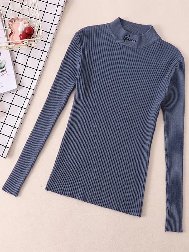 Turtleneck Thick Warm Women Autumn Winter Pullover Sweater High Elasticity Knitted Soft Jumper Long new Sleeves 2025 Sweater Femme Top