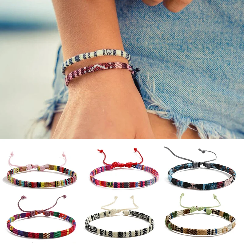 Handmade Braided Bracelet Boho Thread Multicolor Couple Bracelet for Women Men Charm Bracelet Friend Jewelry Gift New