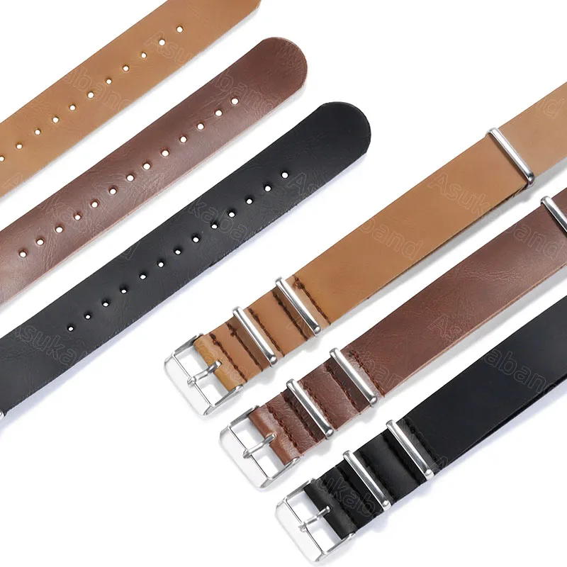 Leather Watch Strap Band mm One Piece Loop Bracelet for DW Samsung Amazfit Wristbelt Men Women Classic