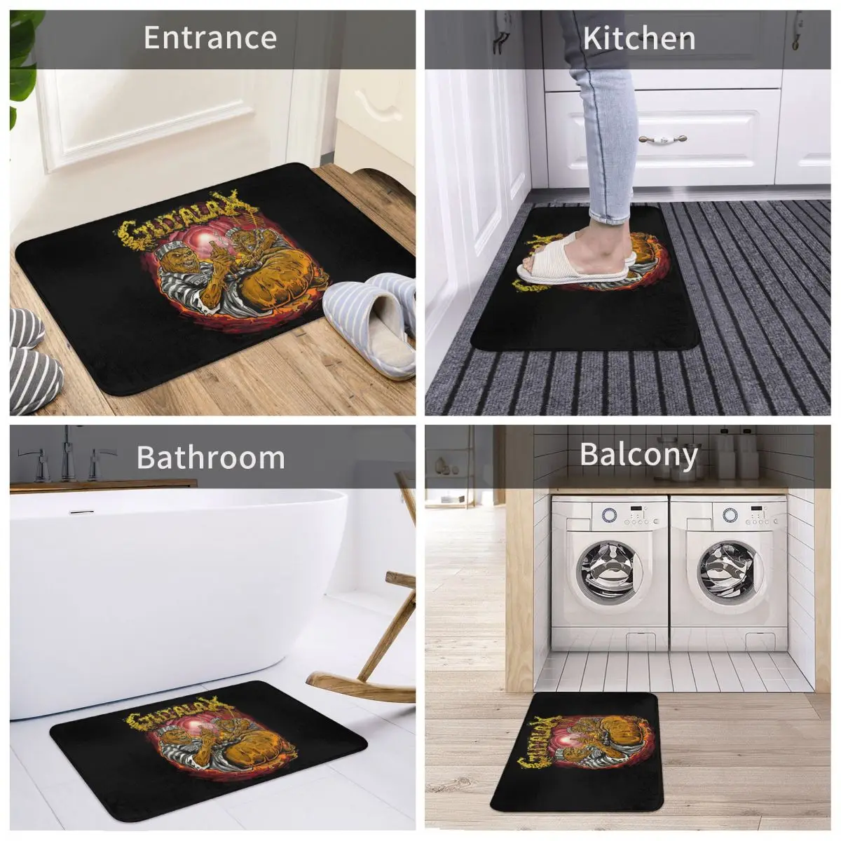 Anti-Slip Doormat Gutalax Asscatraz Kitchen MatBrutal Deathcore Balcony Carpet Entrance Door Rug Home Decorative smile