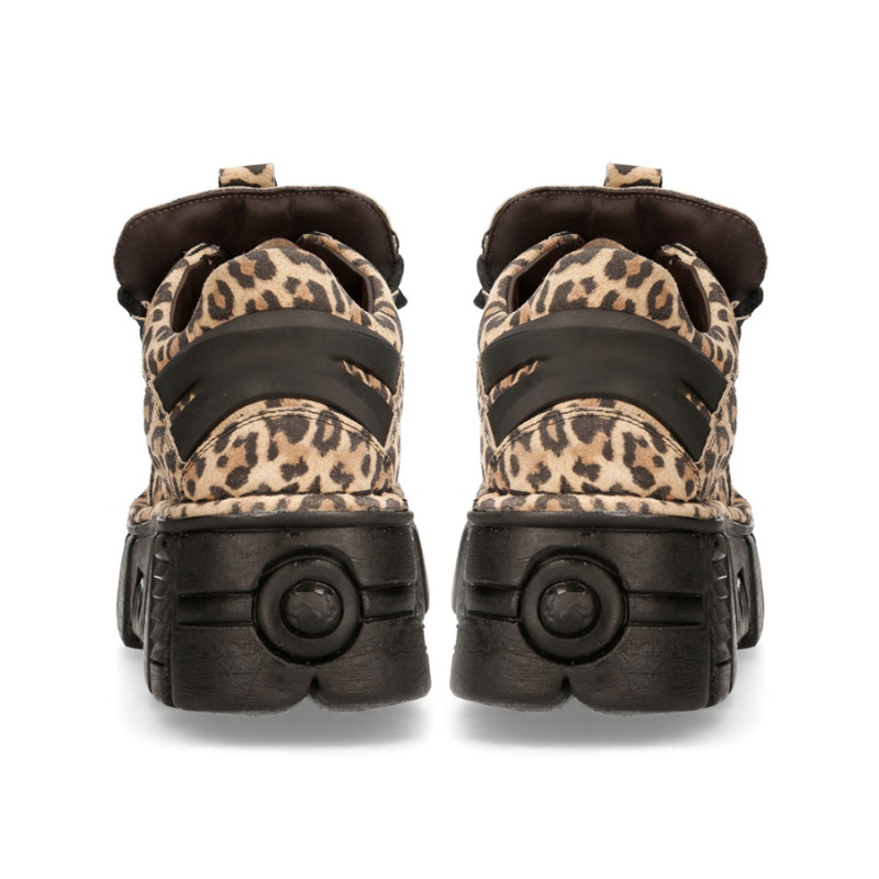 Sneakers bb804 Height Fashionable Increasing Leisure-Level Super Popular Leopard print Gothic Punk Platform High-Top Daddy Shoes