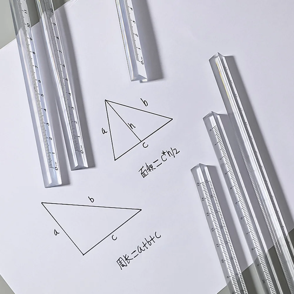 School Student Ruler Office Gadgets Transparent Triangle Ruler Stationery School Supplies Drawing Tools 1PC Triangular Ruler