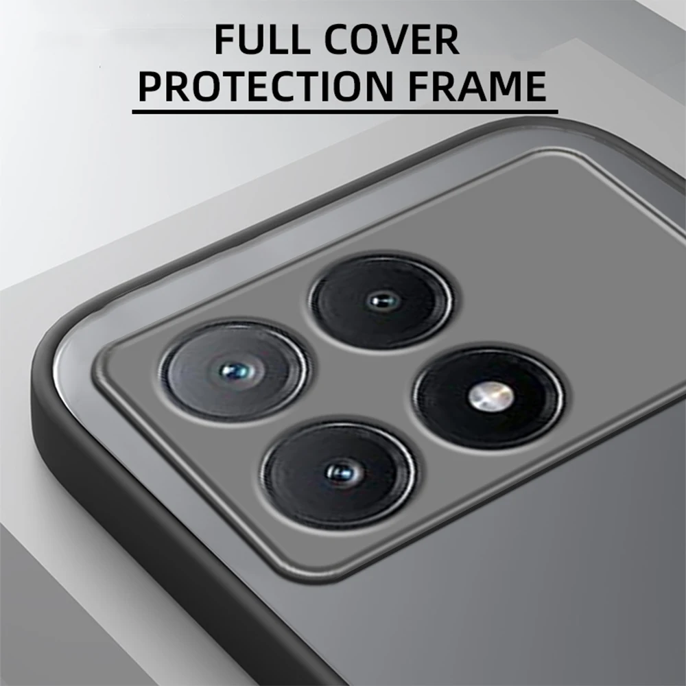 Shockproof Armor Matte Case For Xiaomi Poco X6 Pro 5G Soft TPU Bumper Clear Hard PC Cover Capas On PocoX6 Poko Little X6Pro X 6