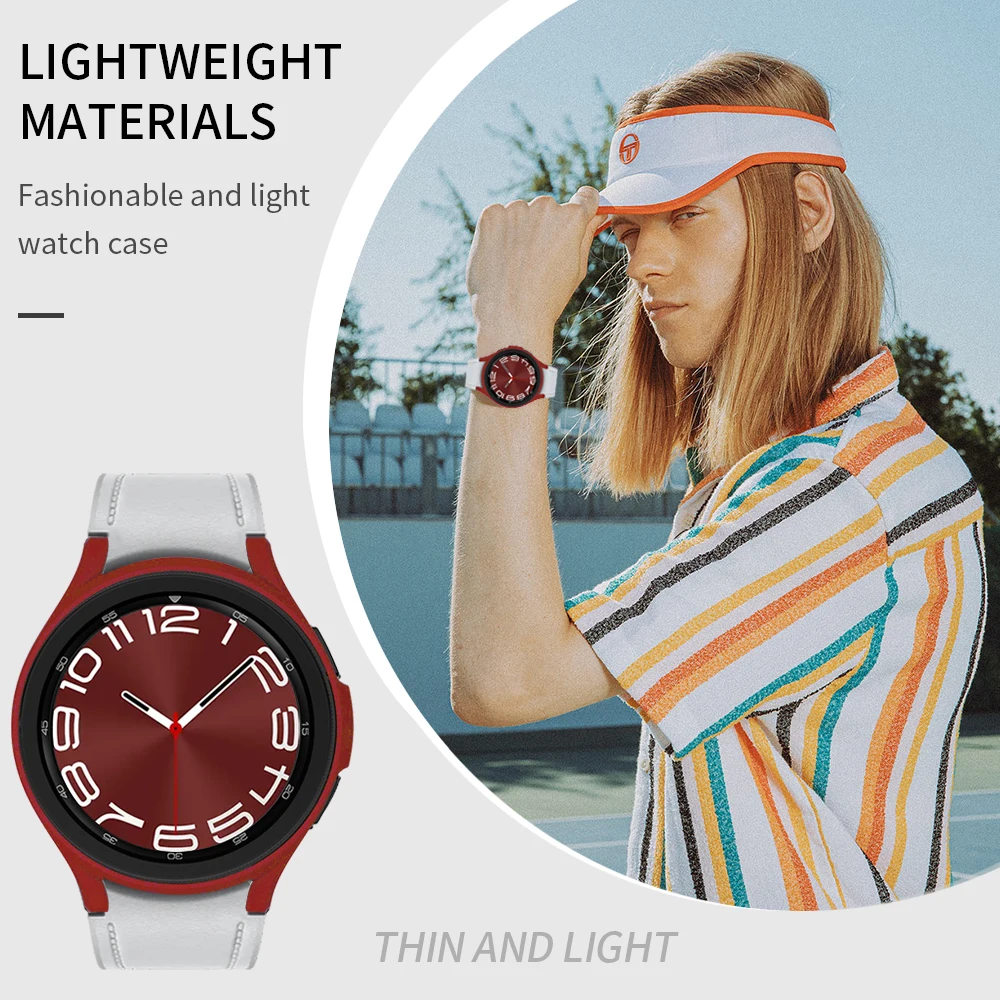 Case+Band for Samsung Galaxy Watch 4/5/6 40mm 44mm 45mm PC Hard Hollow Frame Protective Cover for Watch6 Classic 43mm 47mm Strap