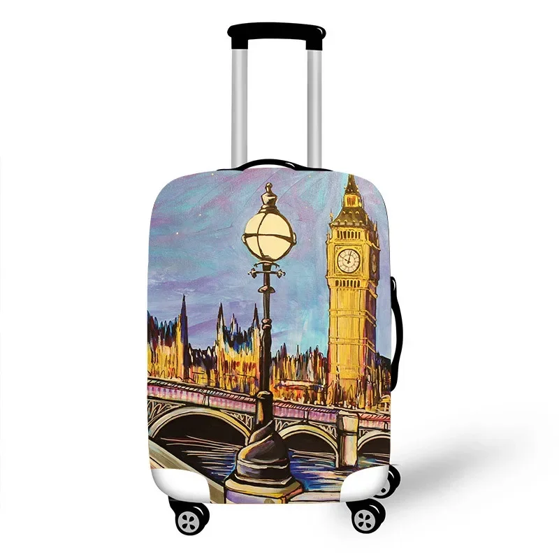 British Style Travel Suitcase Covers Women Elastic Scene Luggage Protective Covers Valise Bagages Roulettes Vintage Covers