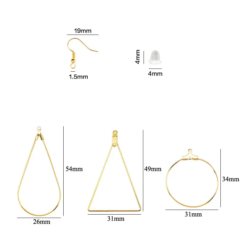 20-108PCS Earring Kit DIY Jewellery Making Supplies Silver Gold Color Copper Hoops Earrings Set with Storage Box Ear Hooks