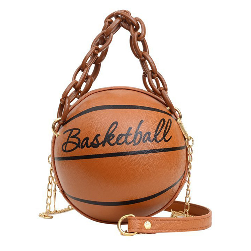 Women Ball Handbag Round Basketball Shape Small Handbags Casual PU Leather Female Crossbody Bags Crossbody Girls Coin Purse
