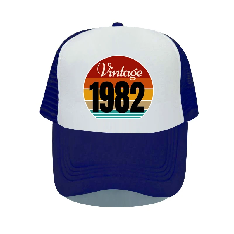 Vintage 1982 Printed Snapback Cap Retro Aged to be Perfected Since 1983 Baseball Hat Rainbow Trucker Hat For Birthday Gift YP065