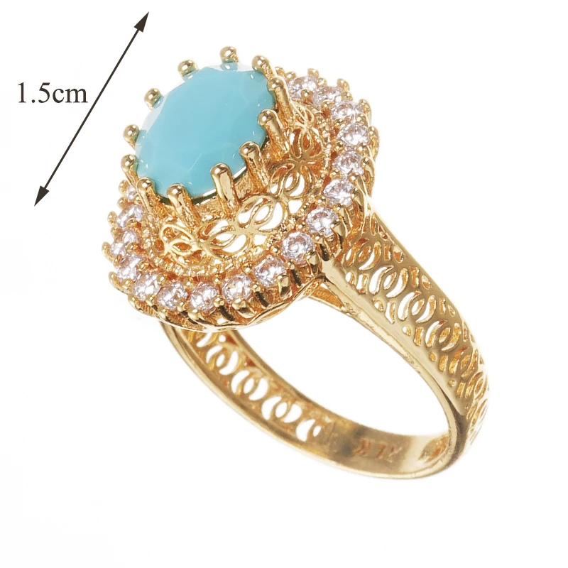 New Copper Gold Plating Wedding Cubic Zirconia Women Rings Unisex Engagement Gifts Jewelry Rings Big Stone Wedding Bands
