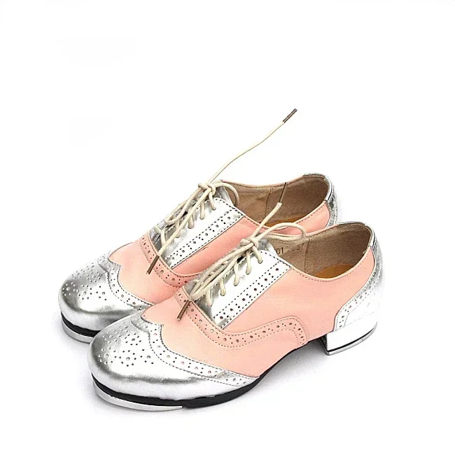 Cowhide Leather Vintage Tap Shoes Flamenco Dancing Shoes For Children Men Women Tap Dance Shoes Aluminum Taps Included 26-46