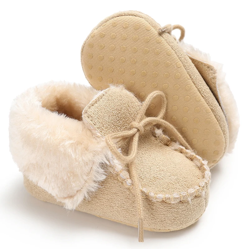 2023 Winter Snow Baby Boots Multiple Colors Warm Fluff Balls 2025 Indoor Colloidal particle sole Infant Newborn Toddler new Baby Shoes