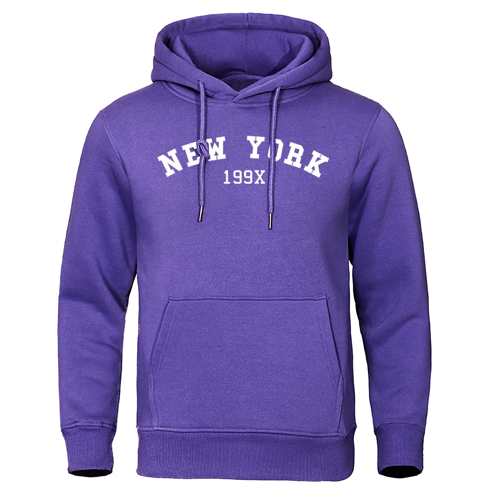 New York 199X Personality Letter Print Hoody Man Creativity Crewneck Clothes Loose Oversize Hoodie Casual Pocket Mans Tracksuit