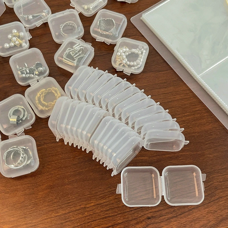 4/24pcs Mini Plastic Storage Containers Box new Portable Pill Medicine Holder Storage Organizer Jewelry Packaging for 2025 Earrings Rings