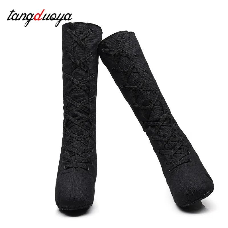 jazz dance 2025 shoes women sneakers balleoom Ballet shoes new high top canvas dance boots lace up Adult kids dance shoes Gymnastics Shoe