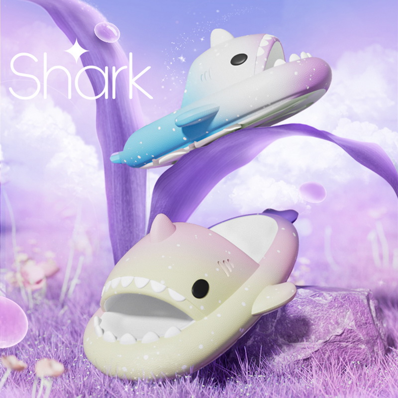 Shark Gradient Slippers Women's Summer Models Indoor Home Quality Thick Bottom Non-Slip Bathing Couples Outside Wear New Men's Sandals 7194