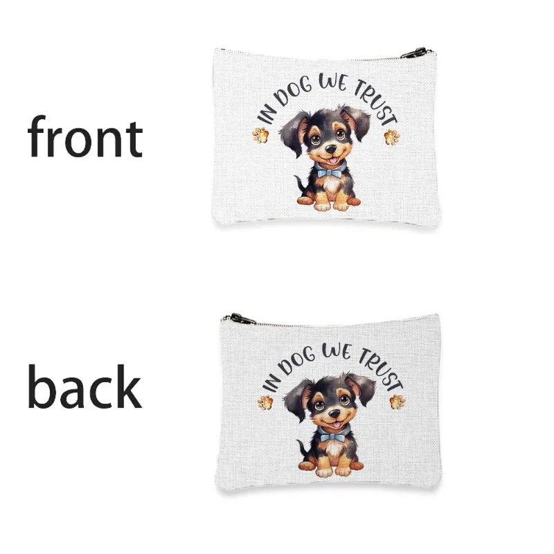 Cute 2025 Animal Print Cosmetic Bags Kawaii Dog Makeup Bag for Women Casual new Toiletries Travel Organizer Zipper Handbag Canvas Purse