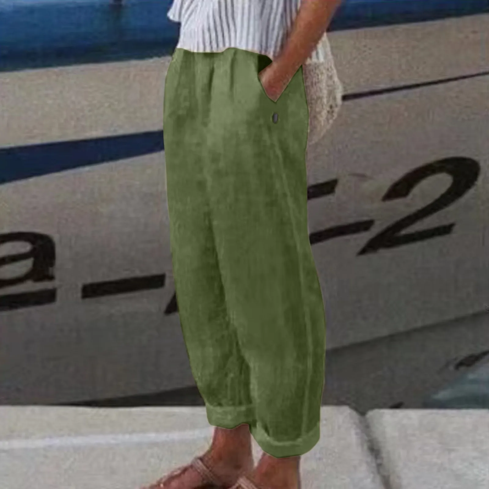 Women Summer Wide Leg Pants High Waist Drawstring Straight Pant Comfy Loose Sweatpants Long Trousers Streetwear