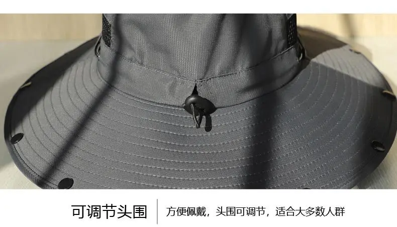 Hat Men Summer Fisherman Hat Large Shawl Breathable UPF50+ Fishing Hat Big Brim Sunscreen Shade Mountaineering Hat Free Shipping