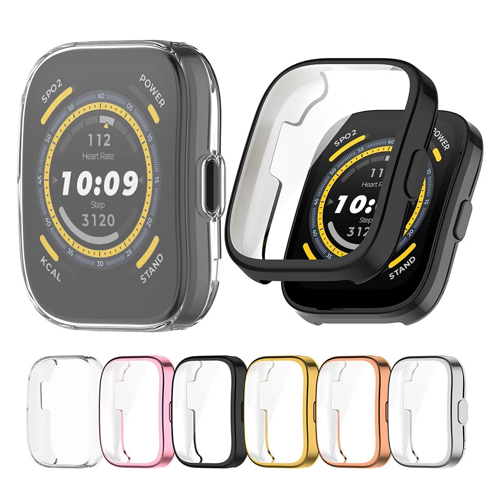 Electroplated TPU Protective Case for Huami Amazfit Bip 5 Bip5 Pro A2215 Full Screen Protector Shell Cover