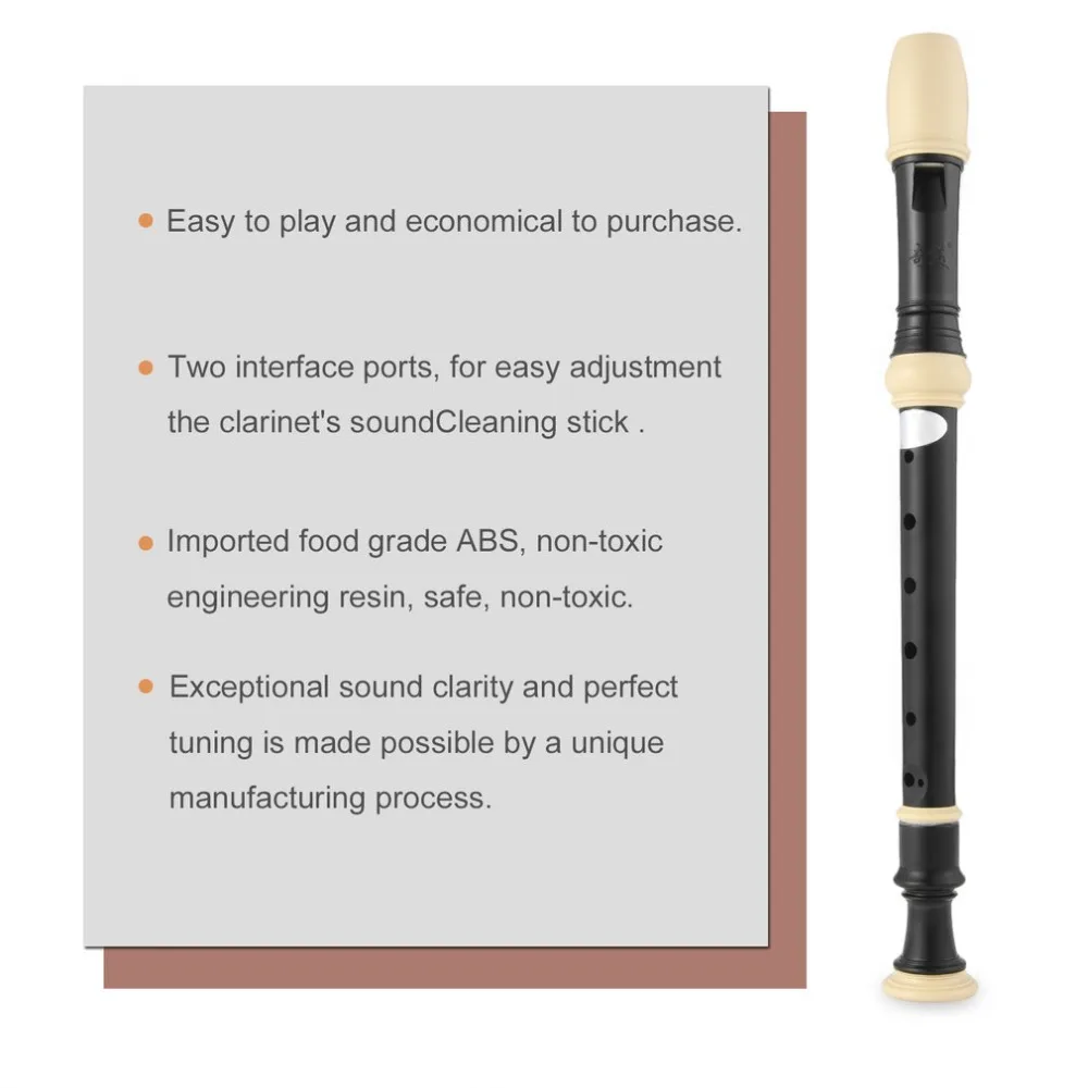 Professional Eight Hole Treble Flute 8-Hole Soprano Recorder Clarinet Black Sound 2025 Easy Adjustable Food new Grade ABS Non-toxic