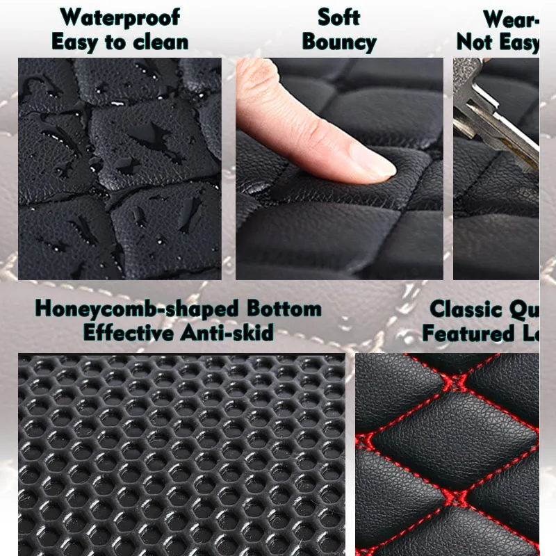 Carpets Car Floor Mats For Honda Fit Jazz 2007 2006 2005 2004 Auto Interior Styling Protect Waterproof Leather Rugs Decoration