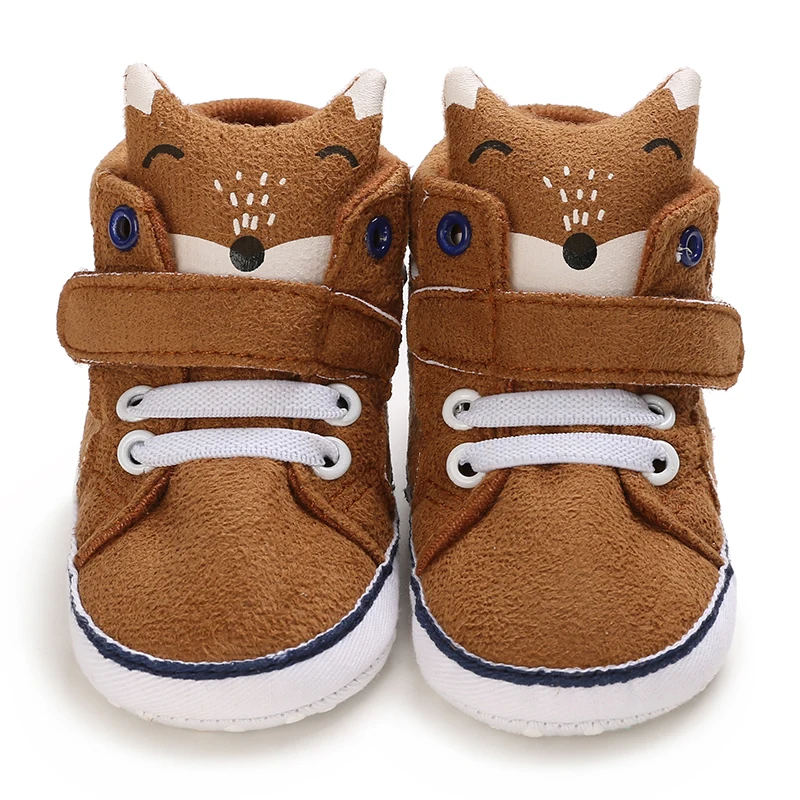 0-18M Brown Newborn Baby Shoes Themed Multicolor Boy Girl Shoes Casual Sneakers Soft Sole Non-Slip Toddler Shoes First Walkers
