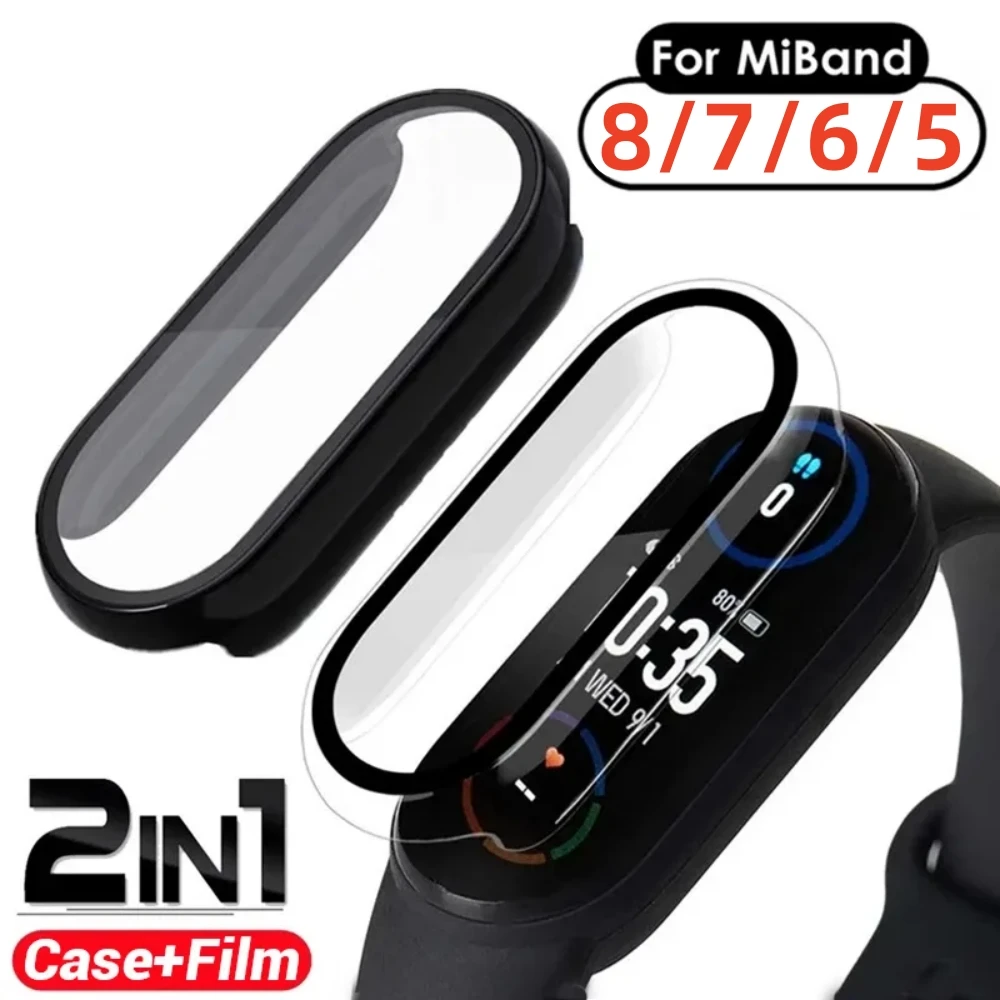 in Screen Protector Film For Xiaomi Mi Band Smart Wristband Full Coverage PC Cover Shockproof Frame Miband Case