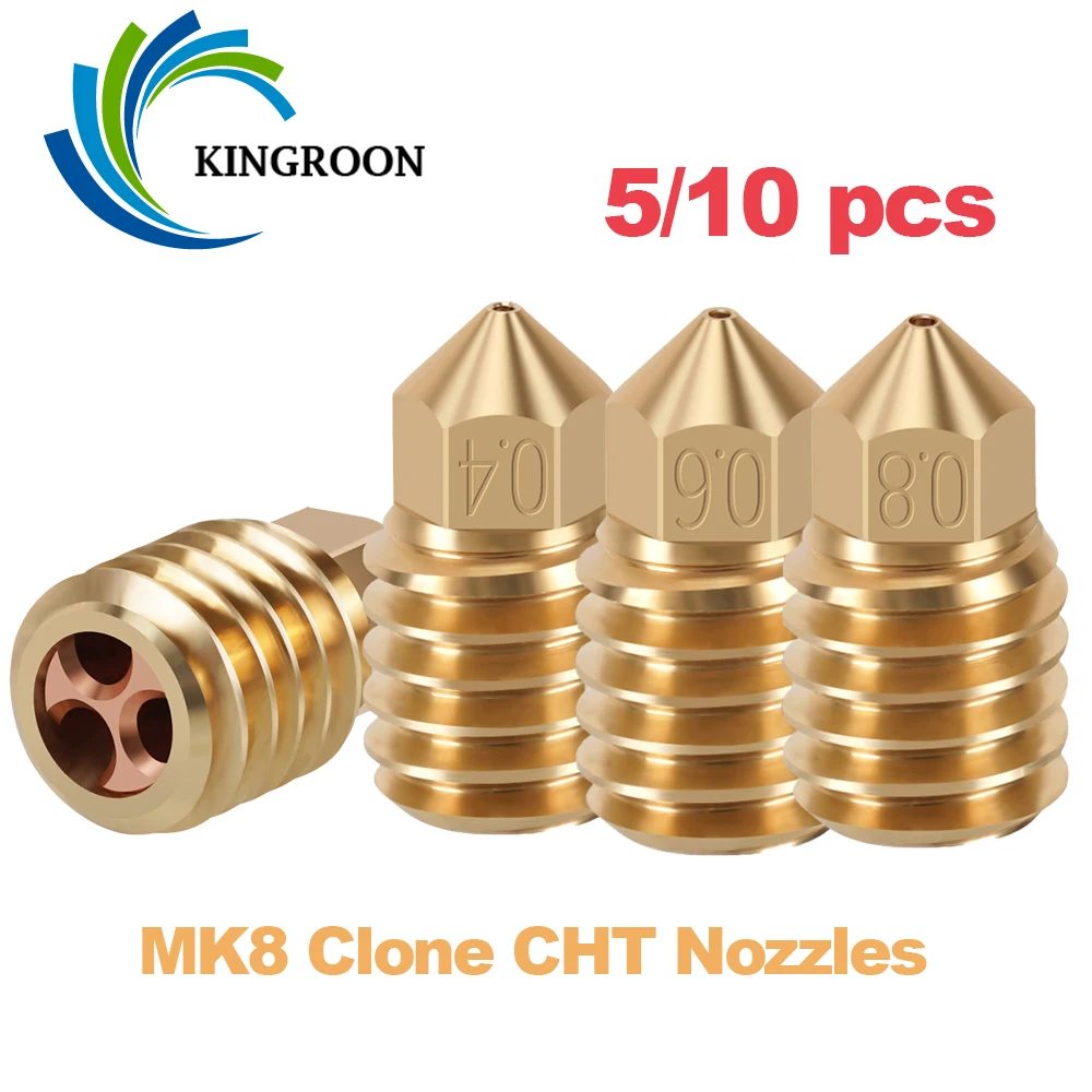 5/10pcs 8 Clone CHT Nozzles For Bambu Lab X1/P1P 0.2 0.4 0.6 0.8mm Brass 3D 2025 Printer Nozzle new Head High Flow For 1.75mm Filament