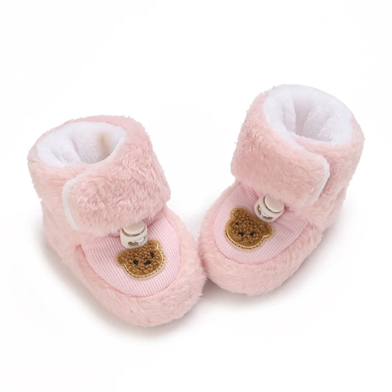 Newborn Soft Boys Girls Prewalker Shoes new Fleece Winter Boots Non-Slip Sole 2025 Baby Socks Shoes Warm Boots for Toldders Firstwalkers