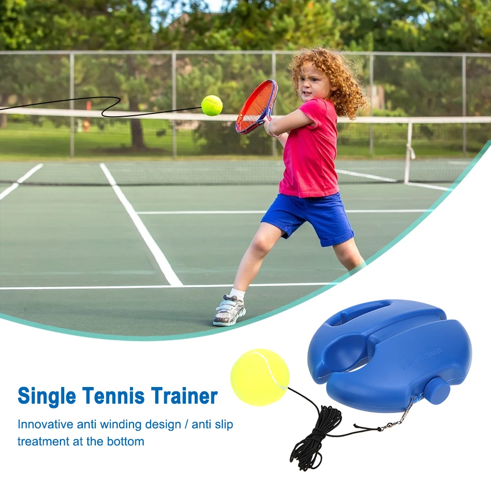 Tennis Training Aids Base with Elastic Rope Ball Practice Self-Duty Rebound Tennis Trainer Sparring Device